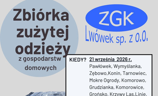 Zdjęcie do ZBI&Oacute;RKA ZUŻYTEJ ODZIEŻY